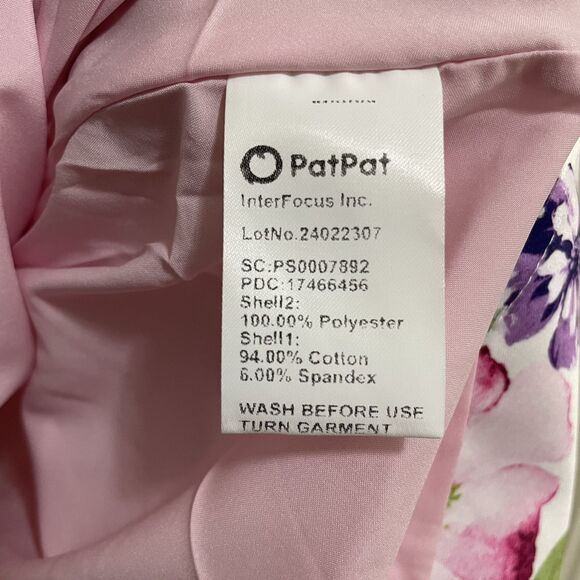 Patpat Girls Size 6-7y Short Sleeve Dress Easter Spring‎ Bow Pink Purple Flowers - Picture 7 of 9